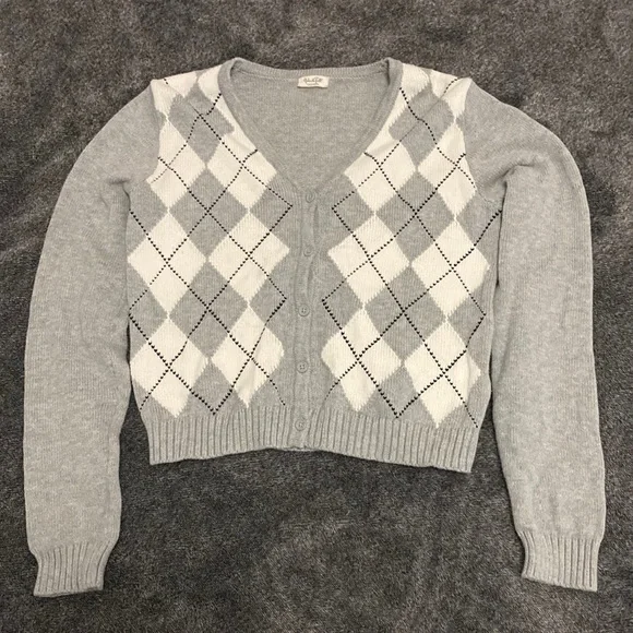 PacSun Sweaters John Galt Womens Grey Elizabeth Argyle